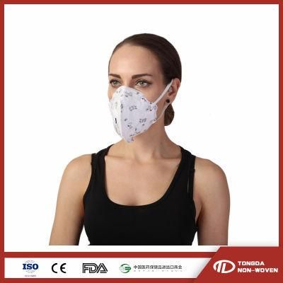 Ear Loop Face Mask with Sponge CE Disposable Nonwoven Particle Filtering Folding Half Face Mask