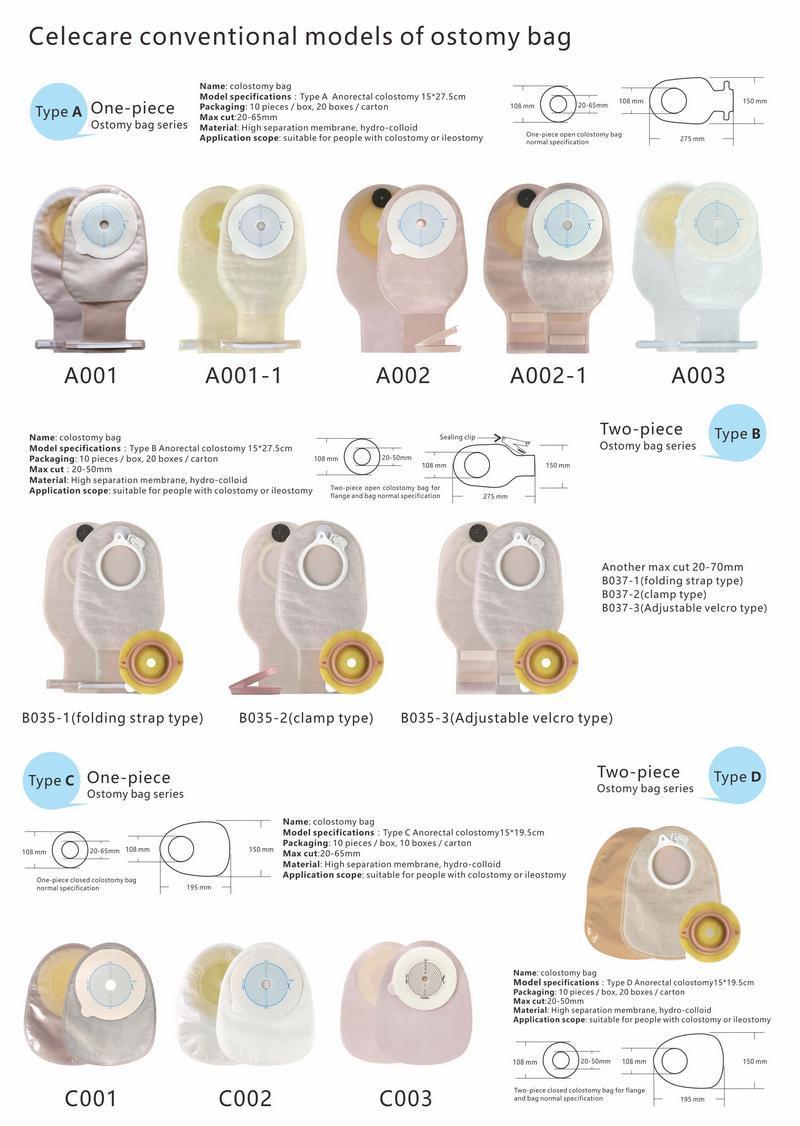 Wholesale Medical Hospitals Using Two-Piece Open Pouch Hydrocolloid Urostomy Bag for Adult or Children