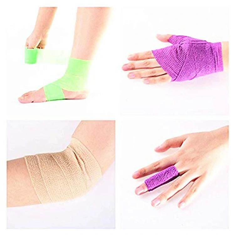 Disposable Latex Free Cotton Nonwoven Elastic Self Adhesive Cohesive Bandage