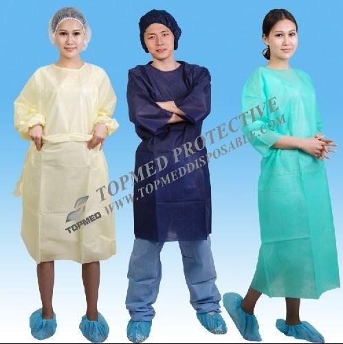 PP SMS Non Woven Disposable Isolation Gown