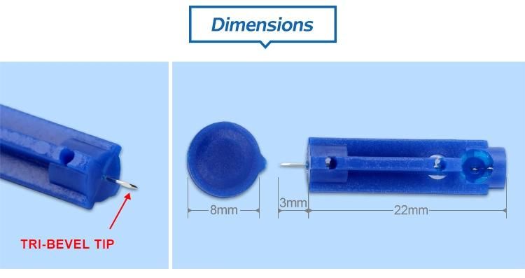 Plastic Safety Sterile Blood Lancet 23G 28g with CE ISO