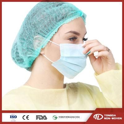 Surgical/Hospital/Medical/Dental Protective Safety Nonwoven 3ply Disposable Face Mask with Elastic Ear-Loops Diamond Supplier