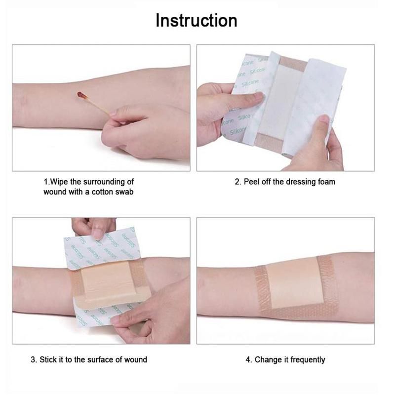 Bluenjoy High Quality Sterile Silicone Foam Wound Dressing for Hospital