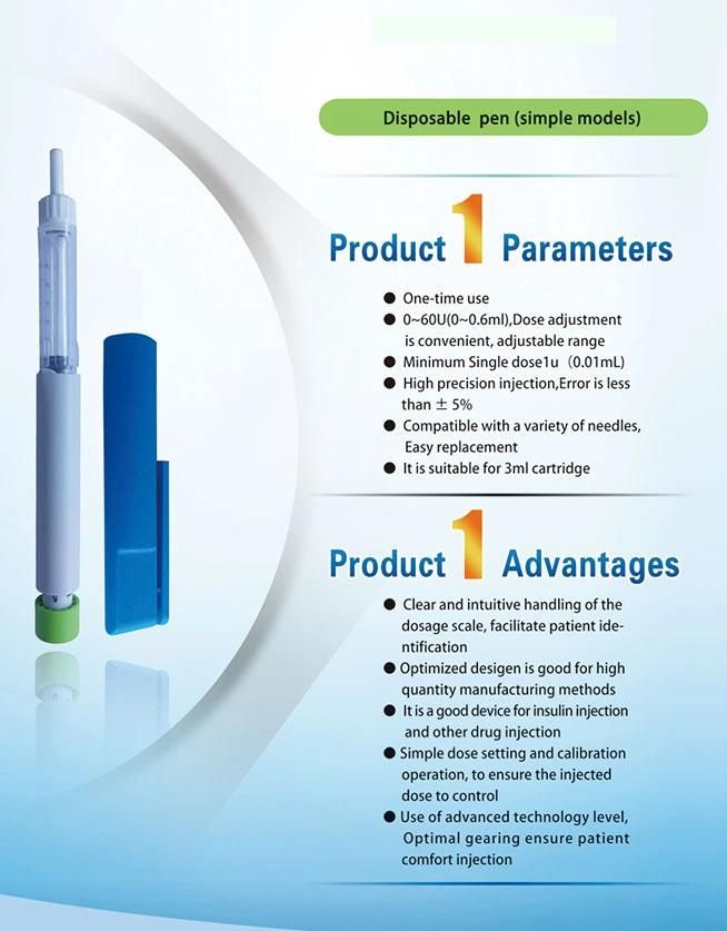 CE&ISO Intramuscular Injection- Disposable Insulin Pen for Diabetes Treatment - Insulin Syringe