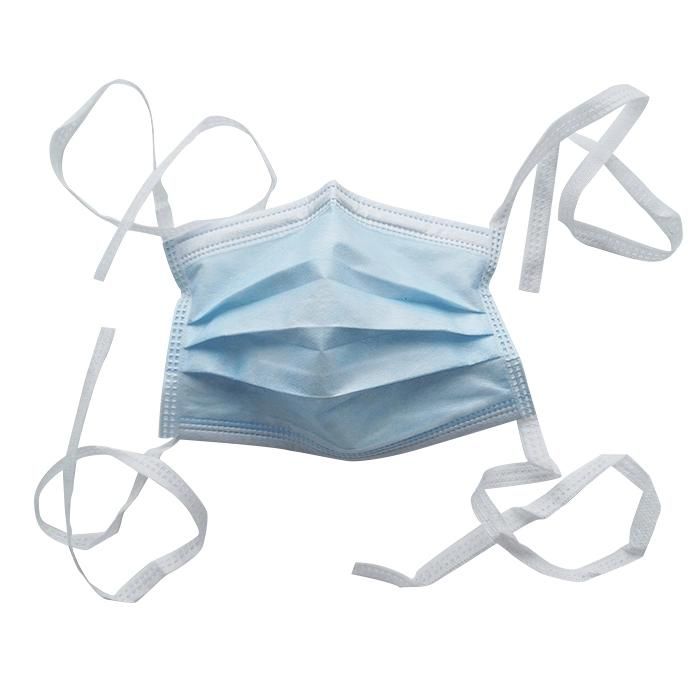 3-Ply Disposable Tie Band Mask, Non-Sterile, Adjustable