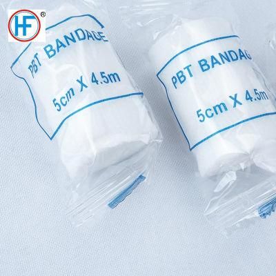 PBT Bandage Elastic Crepe Bandages Medical Fascia with Thin/Thick PBT Wound Bandage