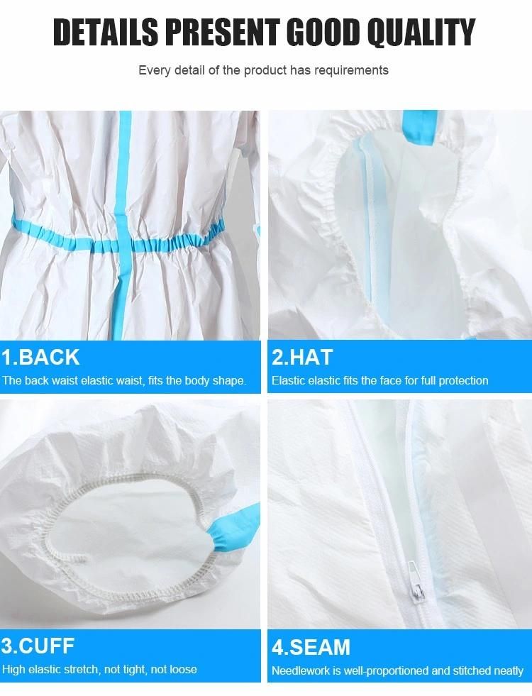 Surgical Gown CE Non-Woven Fabric Protective Coverall with Logo Printing for Adult in China