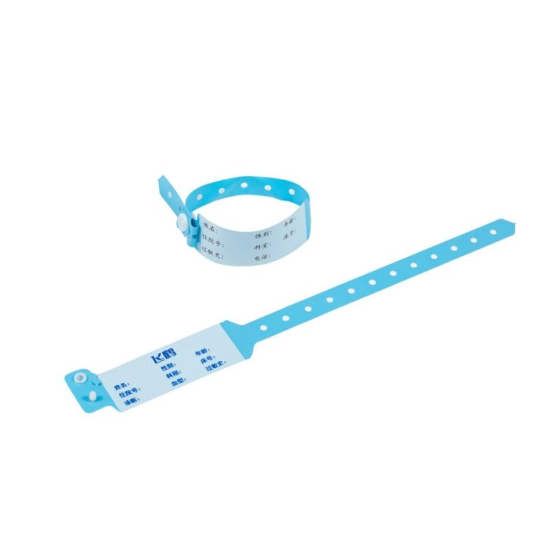 One Time Used Medical PVC Hospital Wristband for Patient