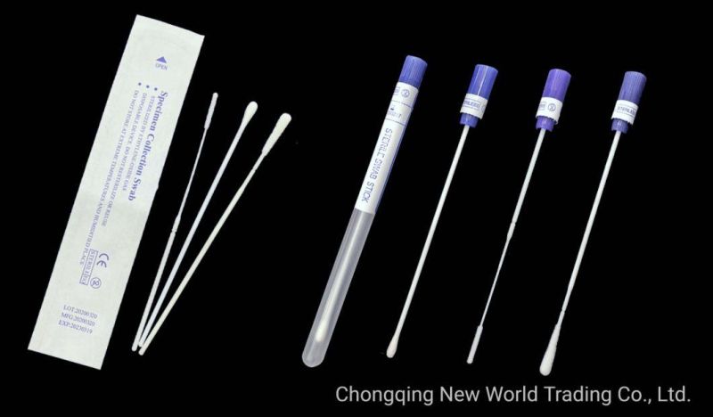 Disposable Medical Sterile Sampling Nylon Oral Nasal Flocked Flocking Swab