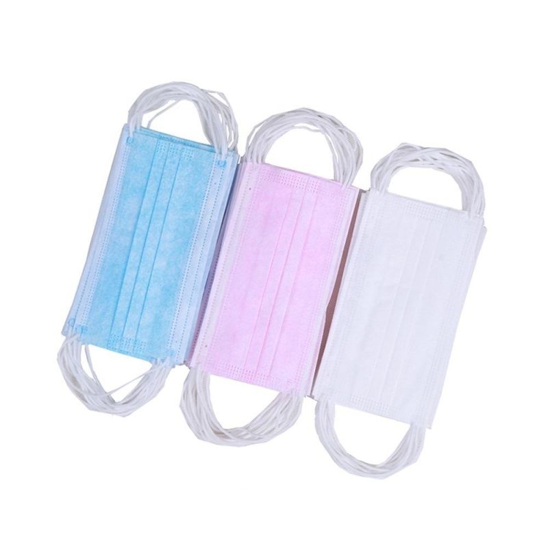 OEM Masker 3 Ply Disposable Face Mask Earloop Non-Woven Surgical Mask Individual Pack