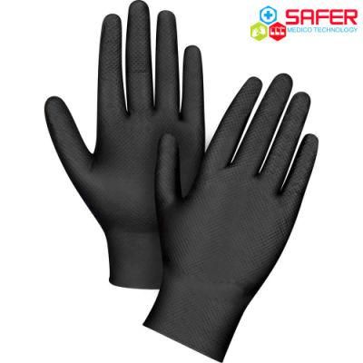 Hot Sale Hospital Disposable Black Medical Nitrile Exam Gloves for Doctor