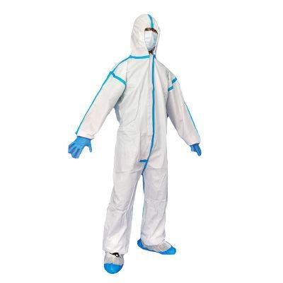 CE En14126 Hospital Protective Medical Mircroporous Anti-Virus Disposable Type5/6 Coverall