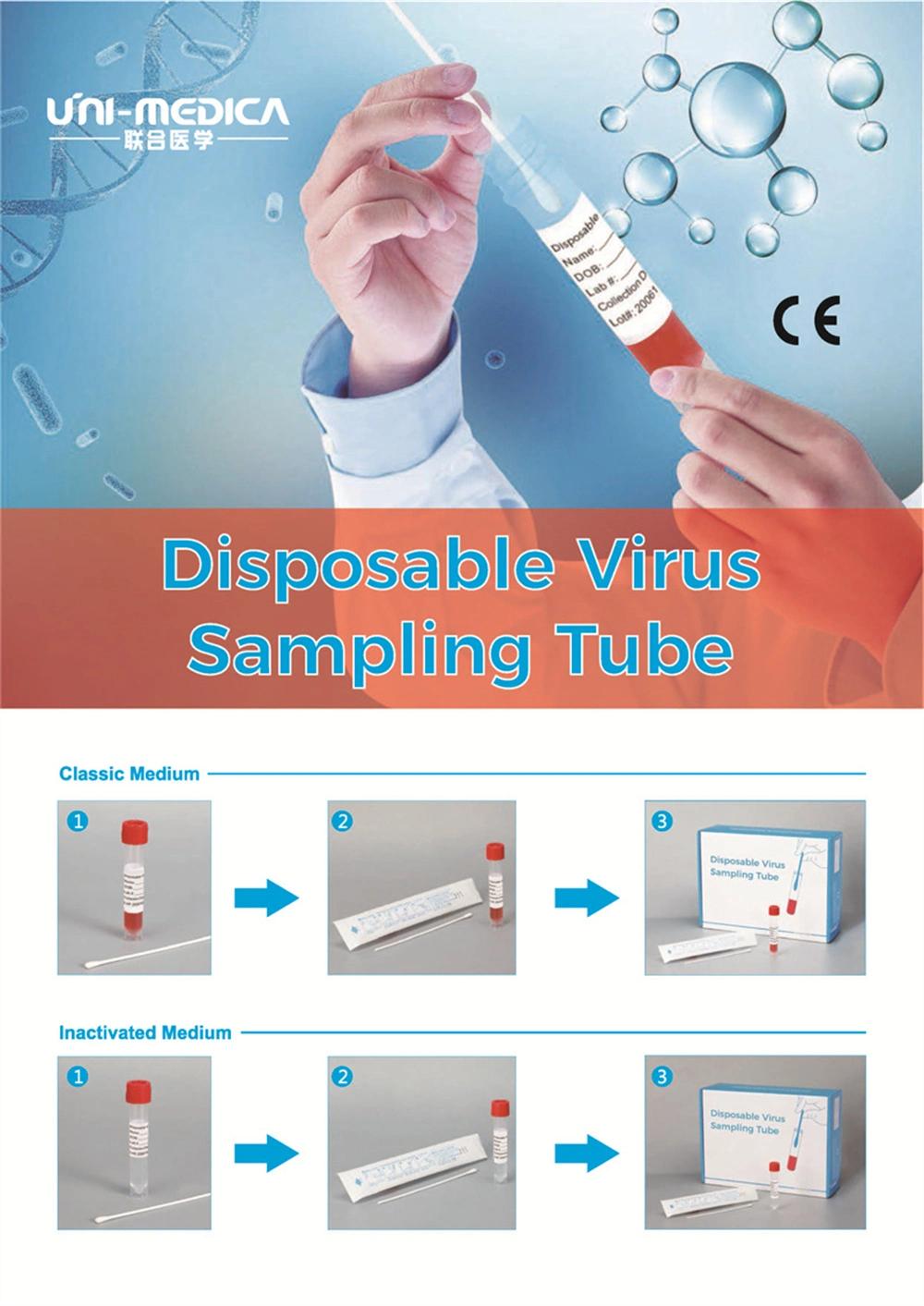 Disposable Activated Viral Transport Medium Non-Inactivated Vtm Active Virus Sampling Tube with CE Certificate