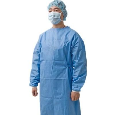 Nonwoven Disposable Mediacl Knit Cuff SMS Surgical Gown