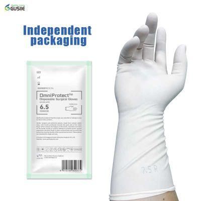 Gusiie Disposable Sterilized Rubber Surgical Gloves Protective Gloves with 50 Pairs/Box Medical Glove