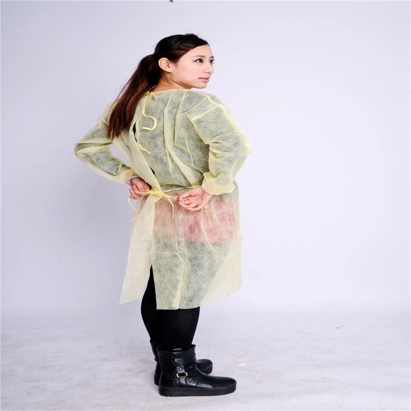 Quality Nonwoven Polypropylene Isolation Gown with Elastic Cuffs