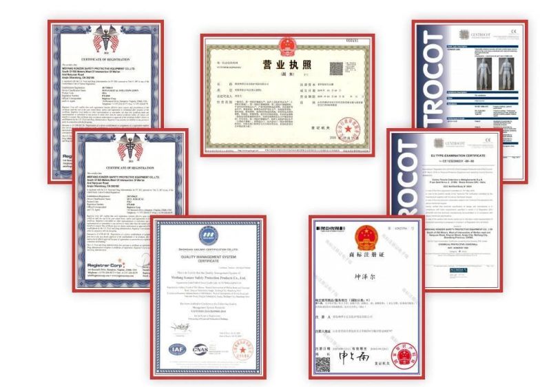 Konzer PPE/SMS Safety Industrial Isolation Breathable Microporous Film 63G Disposable Nonwoven Protective Overalls