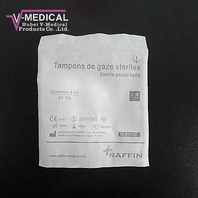 Medical Sterile Disposable Gauze Balls D3cm 20th 4PCS/Bag Wound Dressing Wound Care Hospital Use