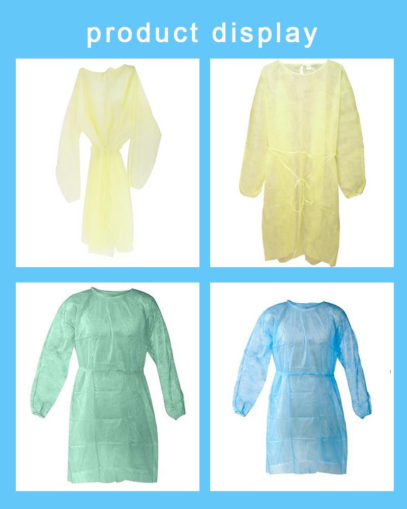 Hospital Disposable Medical Surgical Isolation Gown SMS PP PE Coated Non Woven Isolation Gown