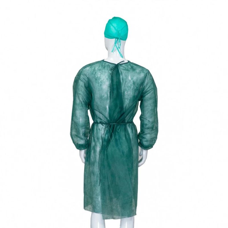 Disposable Medical Isolation Gown with Elasticated Wrist/Medical PP Isolation Gown for Hospital