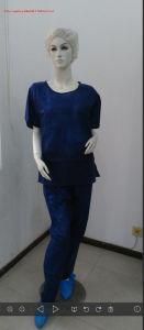 Disposable PP Non Woven Scrub Suit, Three Pockets, Round Collar