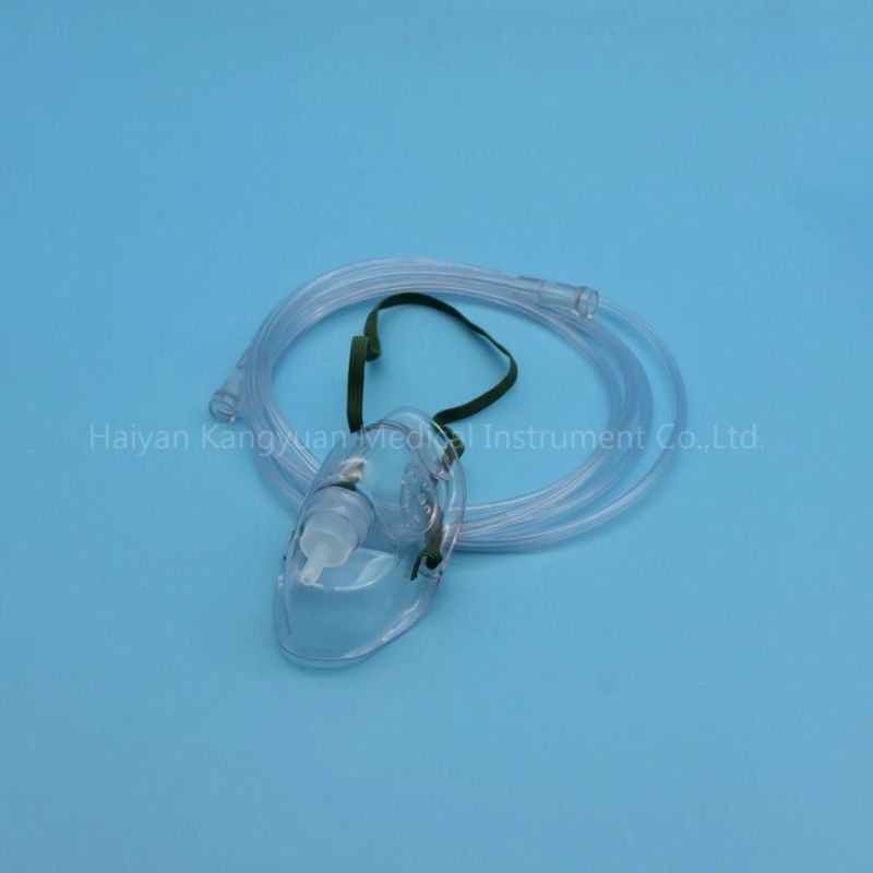 PVC Oxygen Mask Disposable with Connecting Tube Size S M L XL FDA