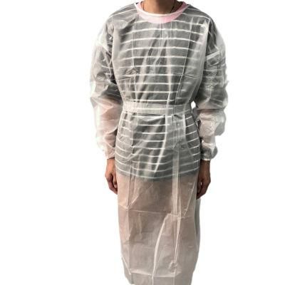 35 GSM White PP PE Laminated Isolation Gown Level 1