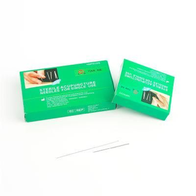 Different Sizes 100PCS/Box Disposable Sterile Stainless Steel Handle Acupuncture Needles with Aluminum Foil Packing