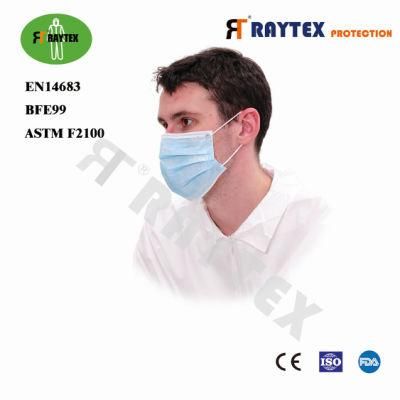 PP Stocked Medical Face Mask Anti Dust 17.5X9.5cm for Face Cover Protection Raygard 11031 White