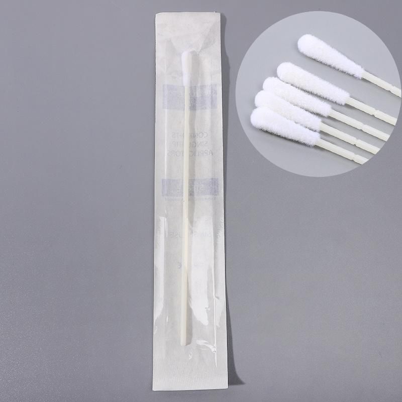 Fast Shipping Sterile Nasopharyngeal Nasal Flock Swab with Plastic Stick