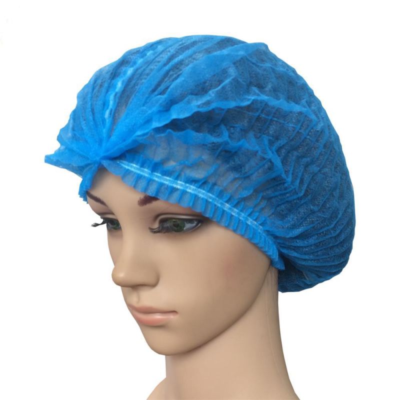 Different Color Disposable Head Cover Mob Cap Medical Bouffant Head Cap