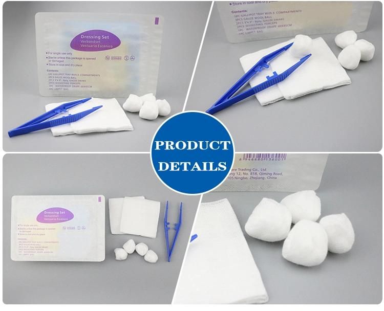 FDA CE ISO Approved Sterile Surgical Wound Dressing Kit Tray