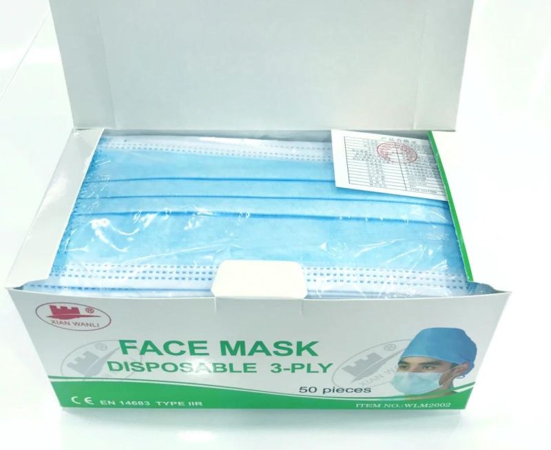 Custom Printed Comfortable Disposable Dustproof 3 Ply Face Mask