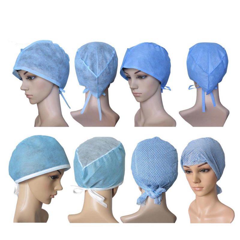 Hot Sale Disposable Non Woven Surgical Cap with Tie on