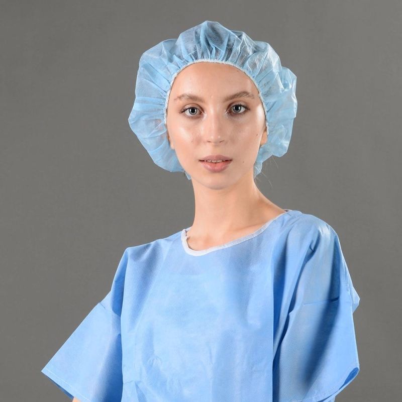 Light Blue Surgical Disposable Non Woven Cap Hospital for Sale