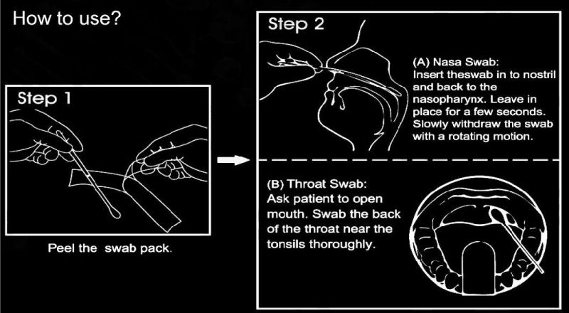 Medical Disposable Specimen Collection Sterile Nylon Flocked Nasopharyngeal Swab Throat Oral Nasal Swab