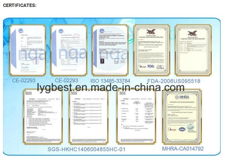 Dental Cotton Roll for Sugical Department FDA Ce ISO Certificates