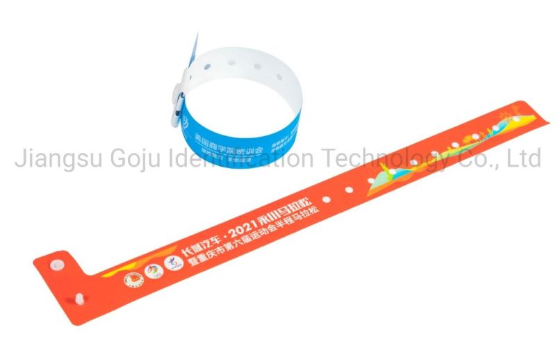 One-off Use L-Shaped Plastic Disposable Wristbands for Events