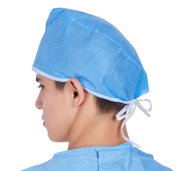 Anti Dust Disposable PP Non Woven Blue Bouffant Mob Cap