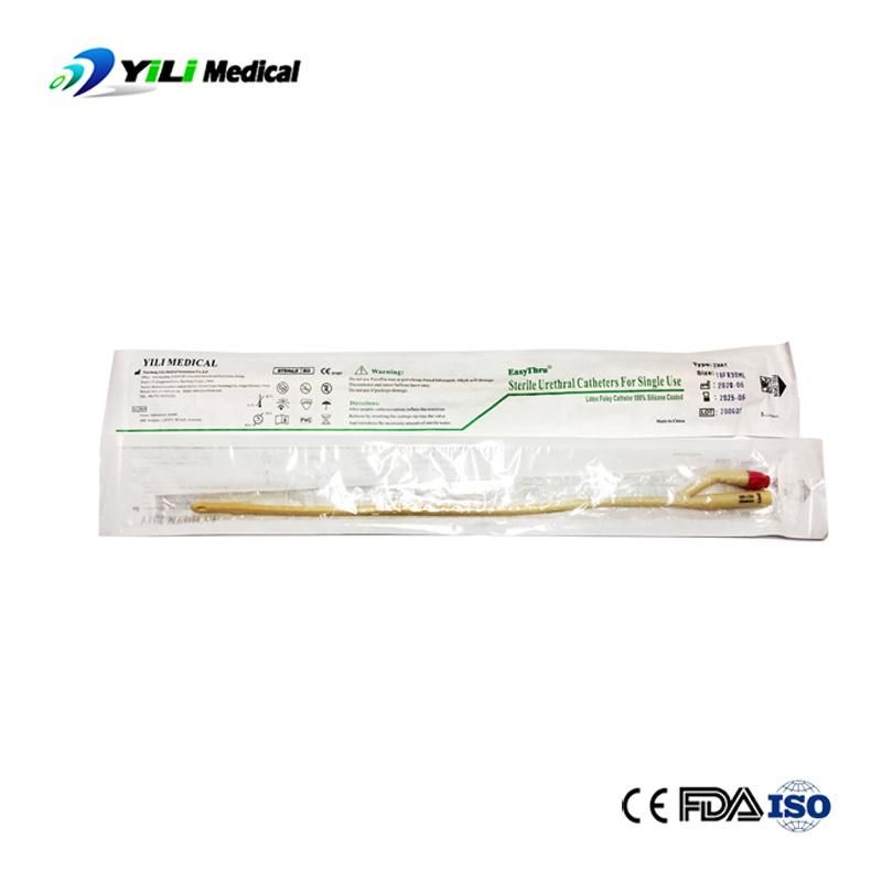 2 Way 3 Way Latex Foley Catheters with Silicone Coating or Hydrophilic Coating for Urine Drainage