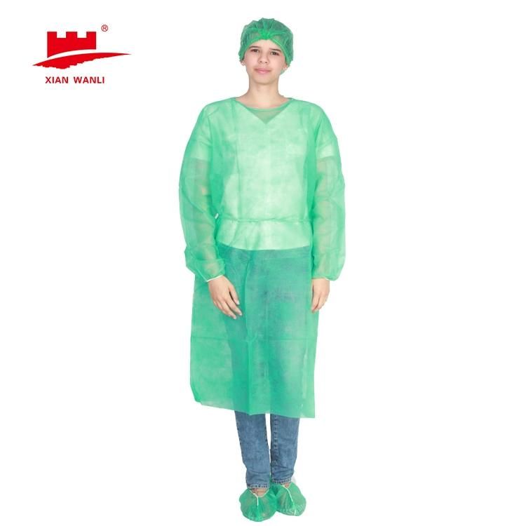 Disposable Isolation Gown Fluid Resistant, AAMI Level 1, 2 Gown, Knitted Cuff