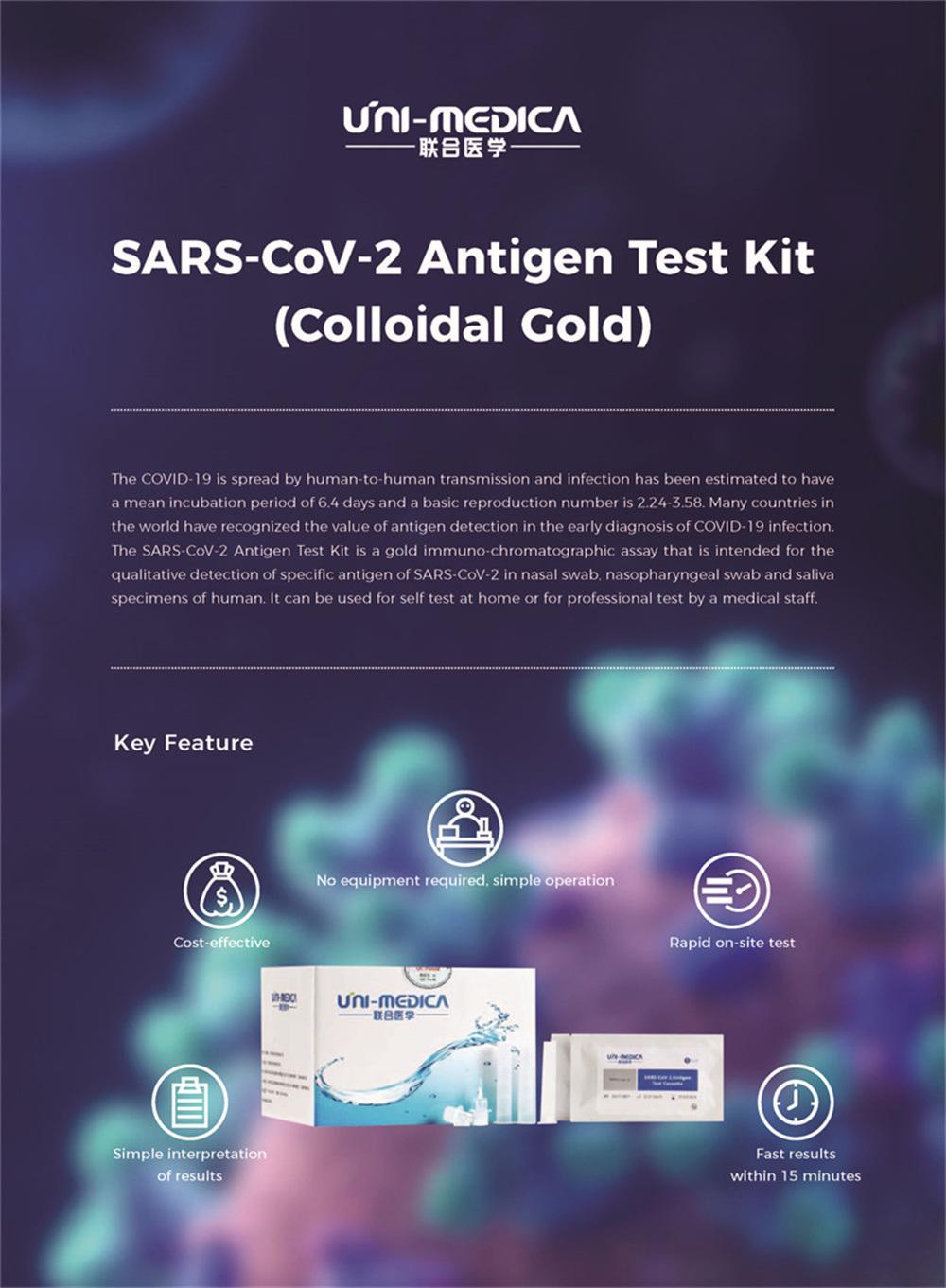 Home Use Self-Testing Coid-19 Antigen Rapid Test Cassette for EU Market From Original Manufacturer Uni-Medica with CE