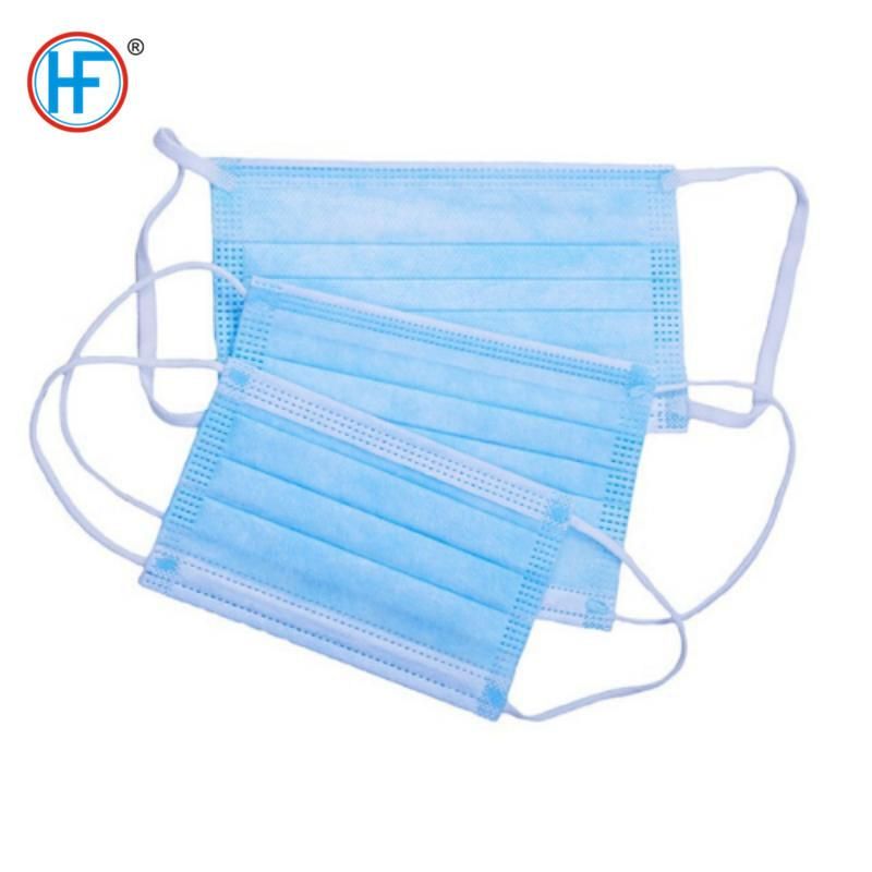 Mdr CE Approved Triple-Layer Filtration Disposable Masks Ear Loops & Tie on with Nose Clip Face Mask