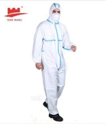 Protective Work Uniform Disposable Type 4/5/6 Microporous European Standard Coverall