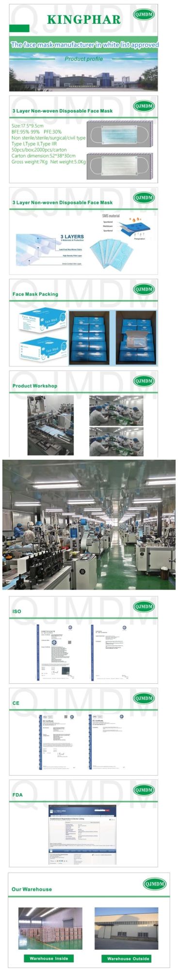 Chinese Medical Material Factory for Disposable Medical Face Mask