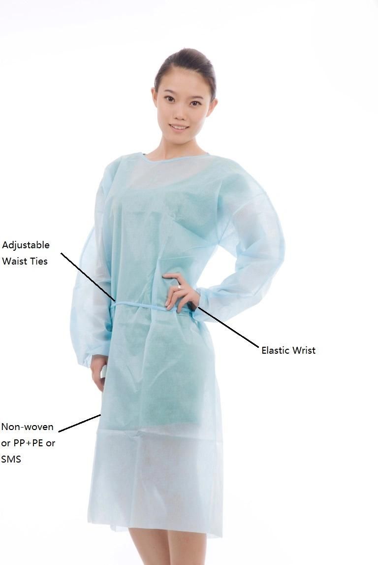 Medica Use Disposable Isolation Gown with Elastic Wrist for Prevent Bacteria and Virus