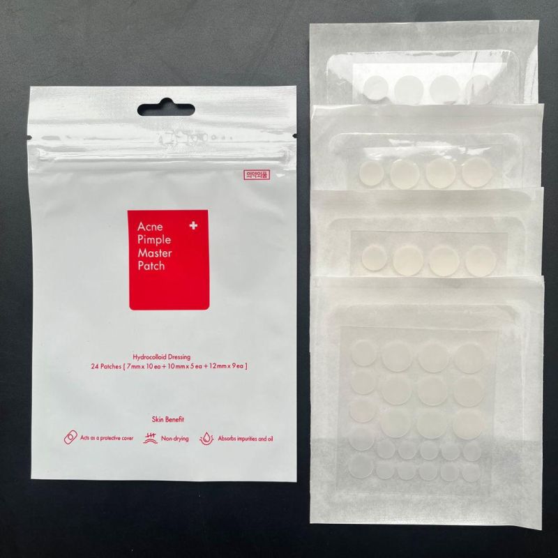 Hb 24-Tablet Red and White Bag Acne Patch - Absorption Concentrate Pack, Hydrocolloid, Invisibility, Comprehensive Skin Treatment, Facial Repair