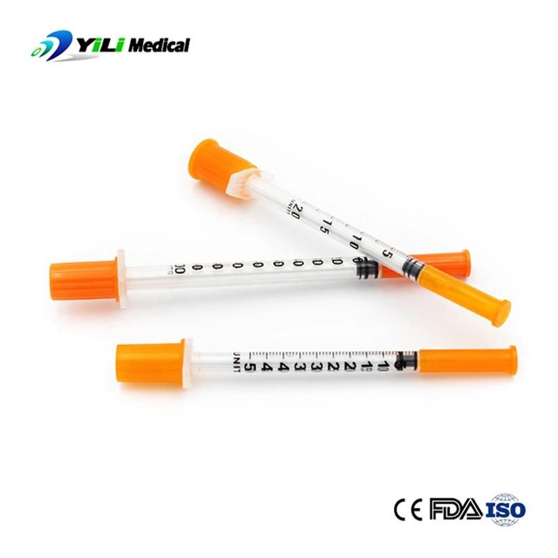 3 Parts Medical Disposable Sterile Injection Insulin and Safety Syringe