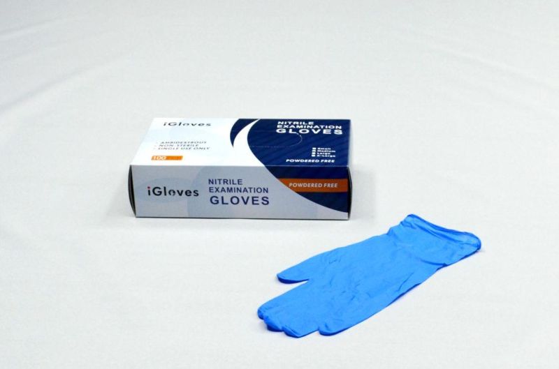 Cleanroom, Workshop Powder Free Disposable Nitrile Examination Gloves