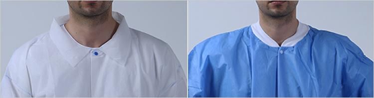 Blue High Quality Food Industry Barrier Lightweight Disposable Lab Coat